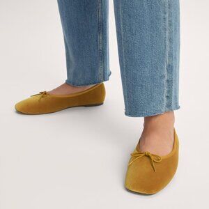 Everlane The Day Ballet Flat in Golden Sun Velvet
